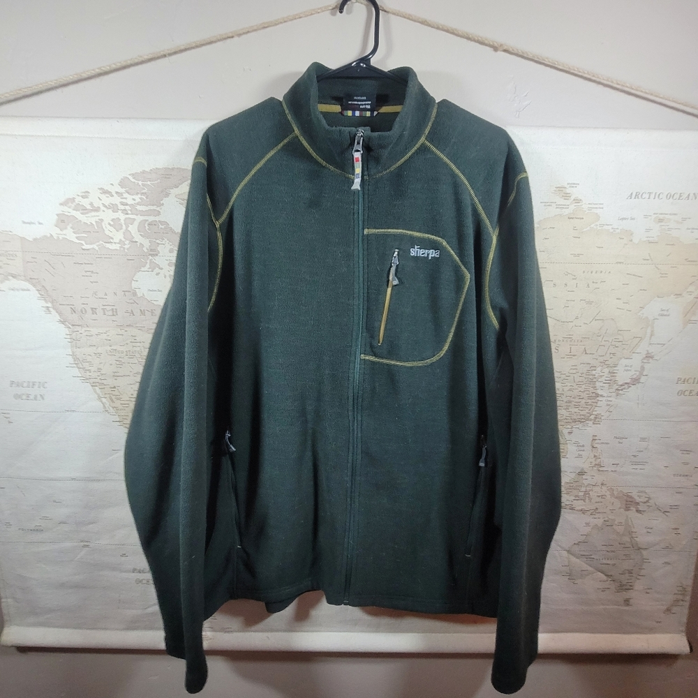 Sherpa polartec fleece full zip jacket